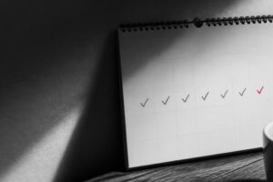 Calendario con una fila di spunte: creare un'abitudine che dura